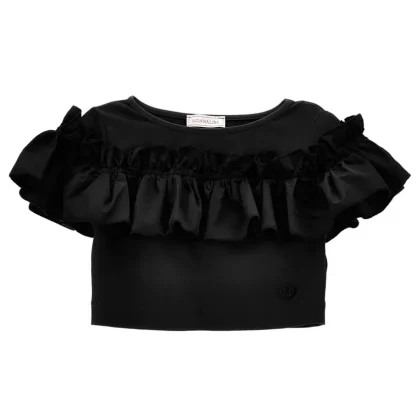 Monnalisa top nero bambina in cotone