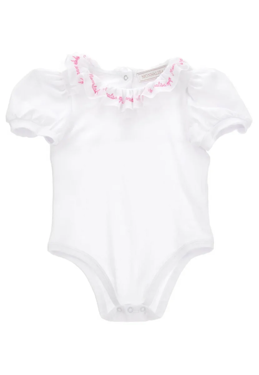 Monnalisa body bianco neonata in cotone - immagine 2