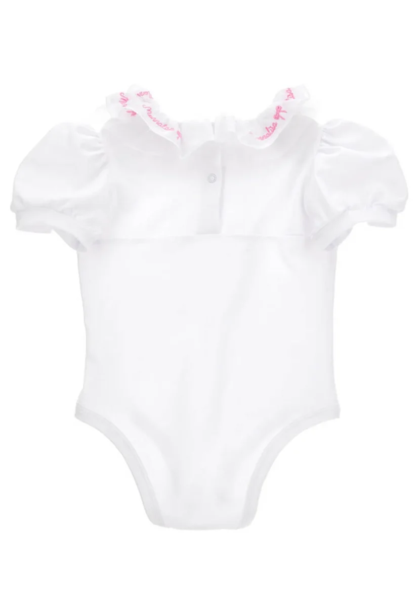 Monnalisa body bianco neonata in cotone - immagine 3
