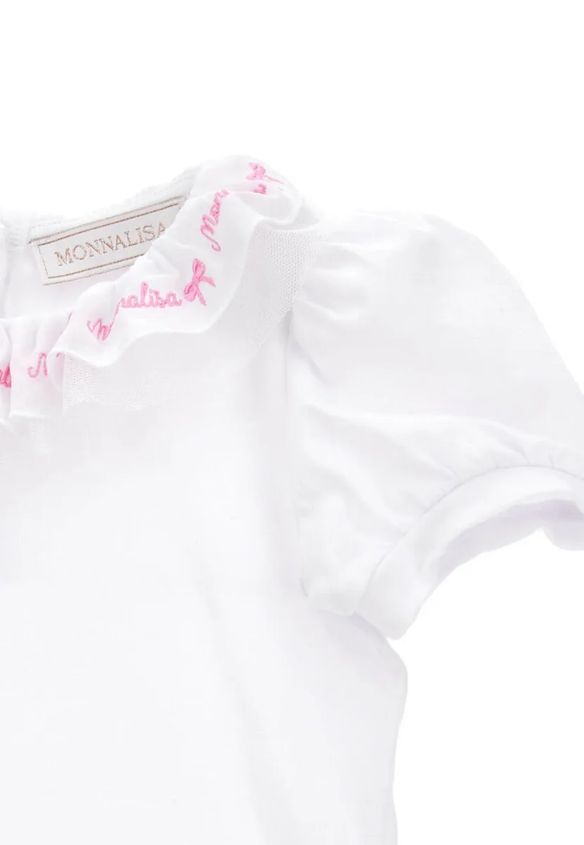 Monnalisa body bianco neonata in cotone - immagine 4