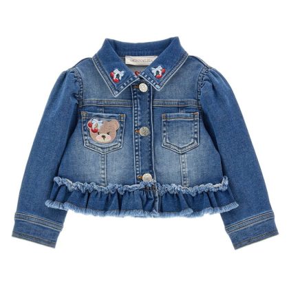 Monnalisa giubbino blu neonata in denim