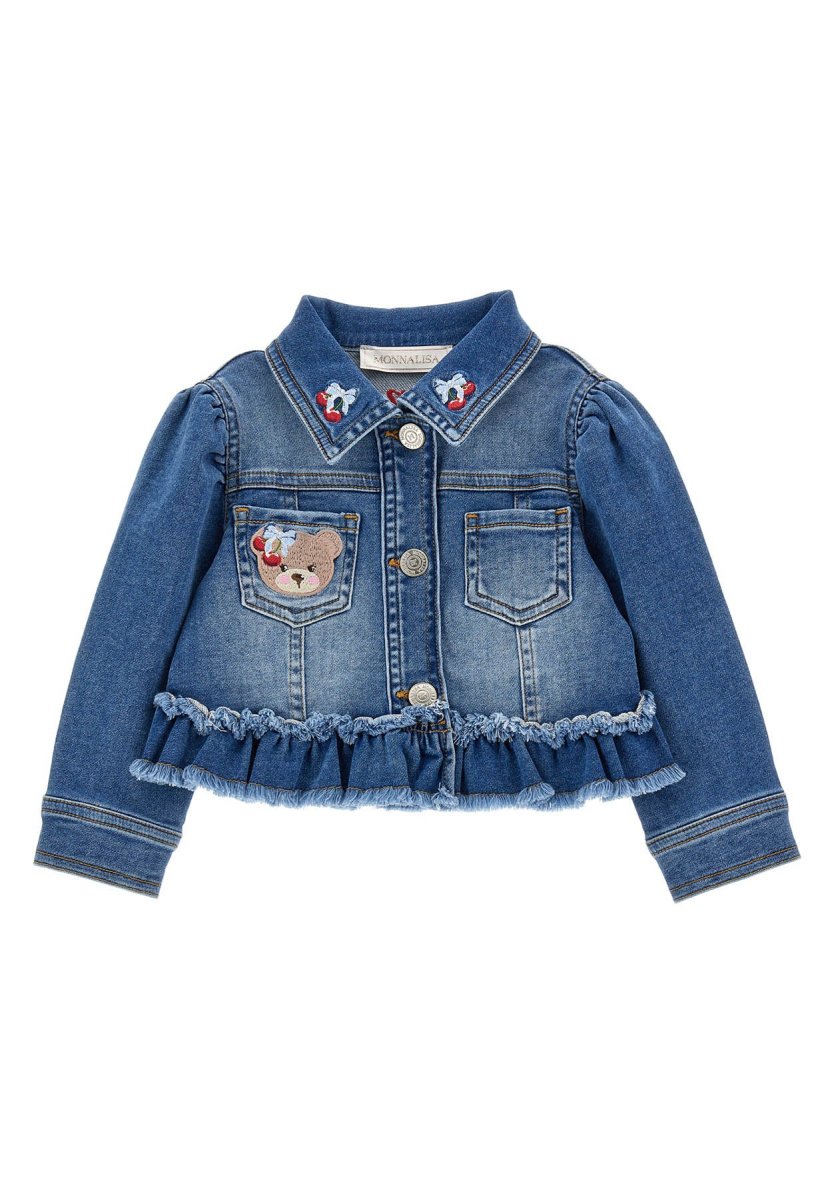 Monnalisa giubbino blu neonata in denim