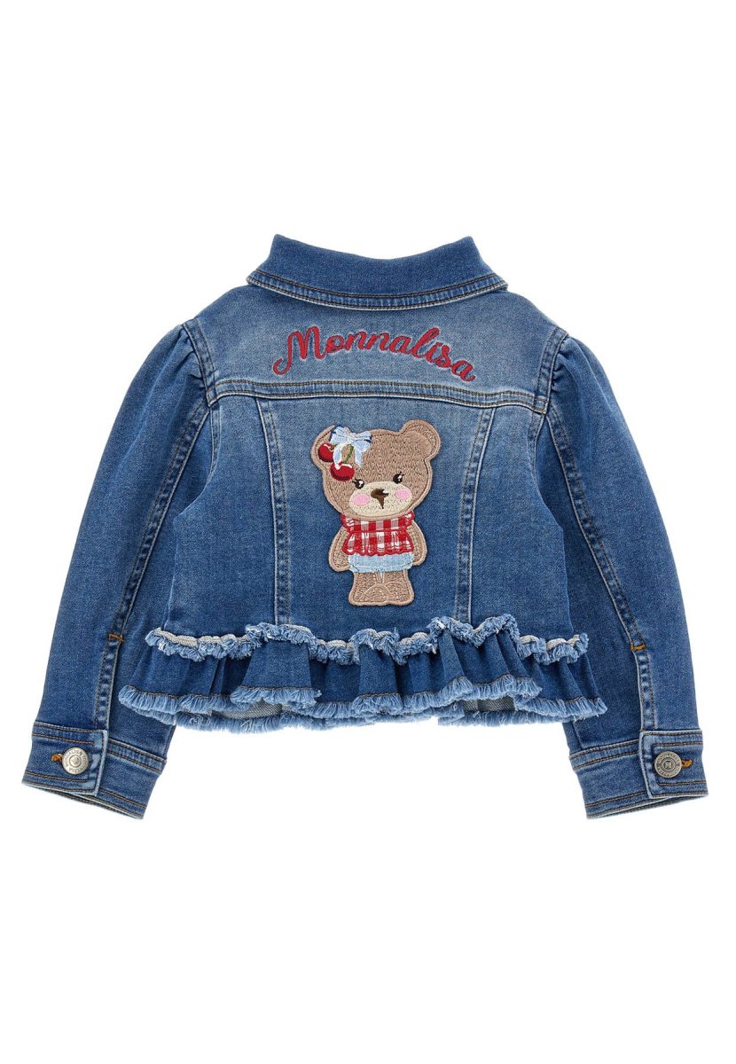 Monnalisa giubbino blu neonata in denim - immagine 3