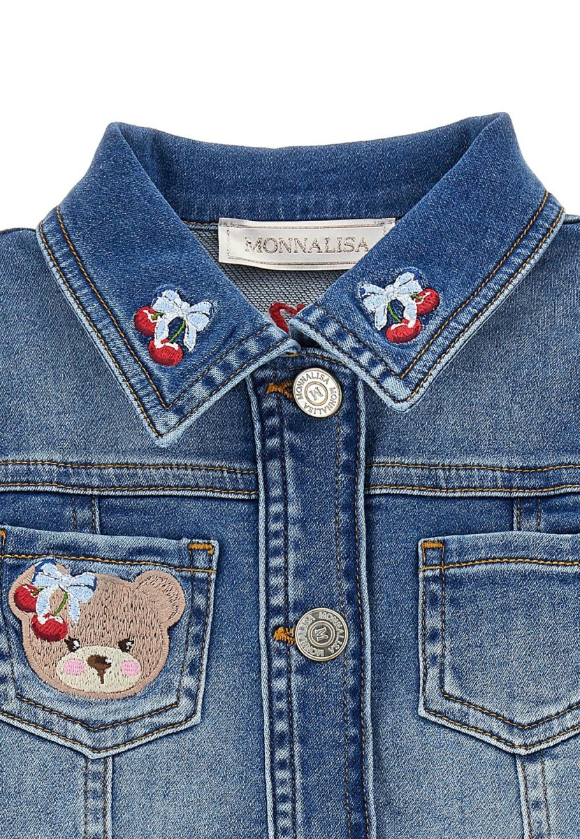 Monnalisa giubbino blu neonata in denim - immagine 4