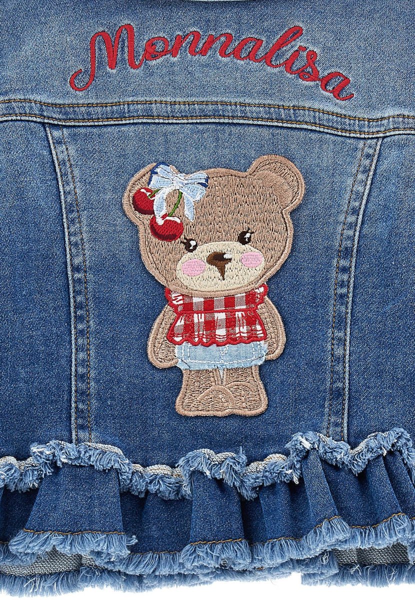 Monnalisa giubbino blu neonata in denim - immagine 5