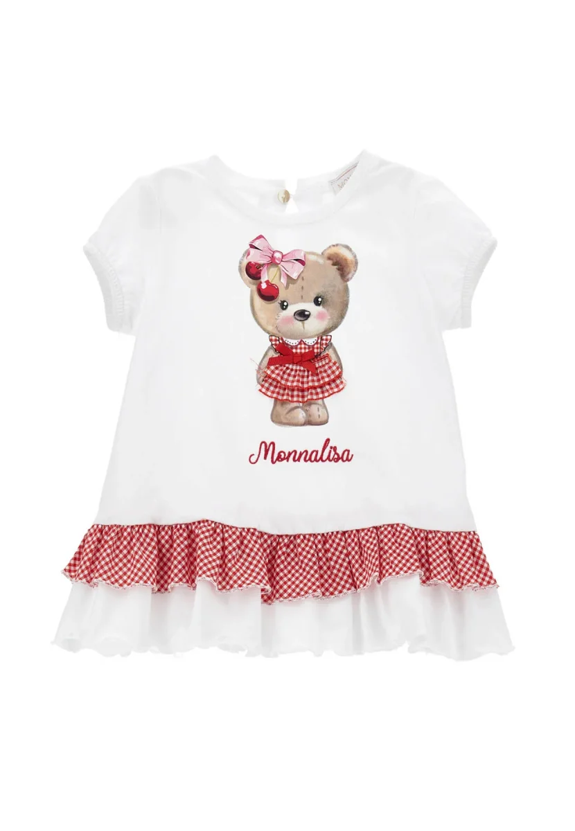Monnalisa t-shirt bianca neonata in cotone - immagine 2