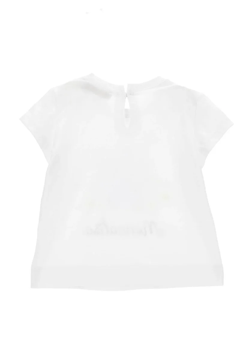 Monnalisa t-shirt bianca neonata in cotone - immagine 3