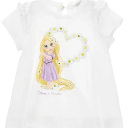 Monnalisa t-shirt bianca neonata in cotone