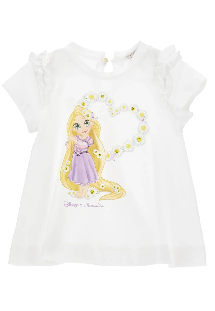 Monnalisa t-shirt bianca neonata in cotone