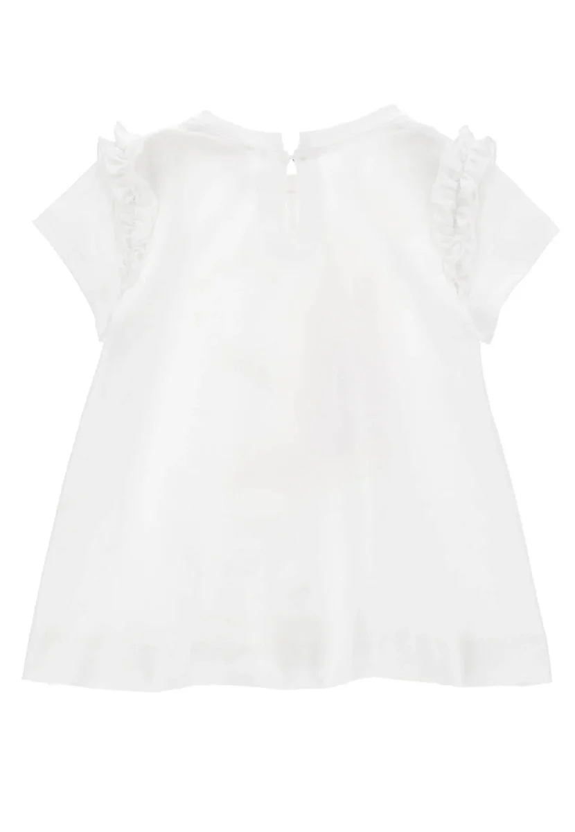Monnalisa t-shirt bianca neonata in cotone - immagine 3