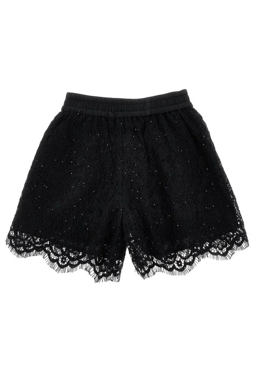 Monnalisa shorts neri bambina in pizzo