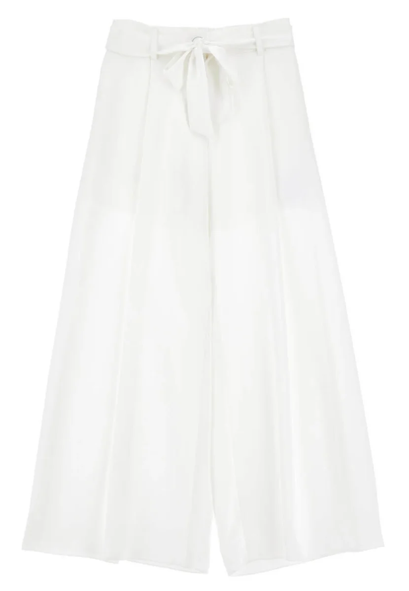 Monnalisa pantalone bianco bambina in rasetto