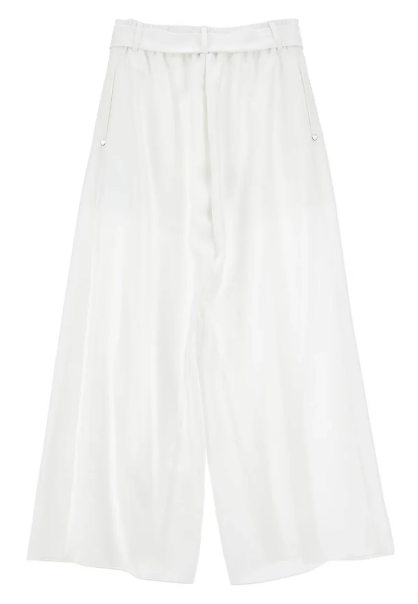 Monnalisa pantalone bianco bambina in rasetto - immagine 3