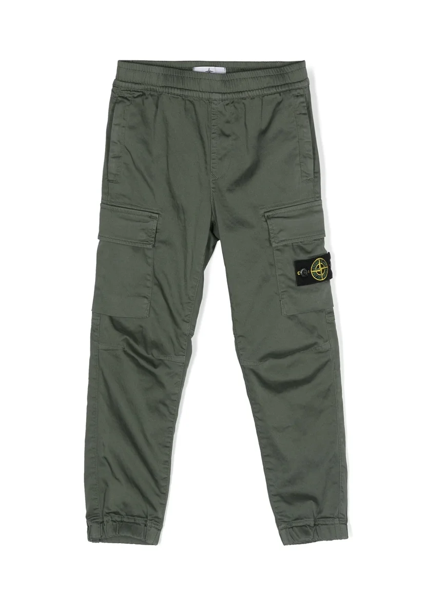 Stone Island pantalone verde bambino in cotone