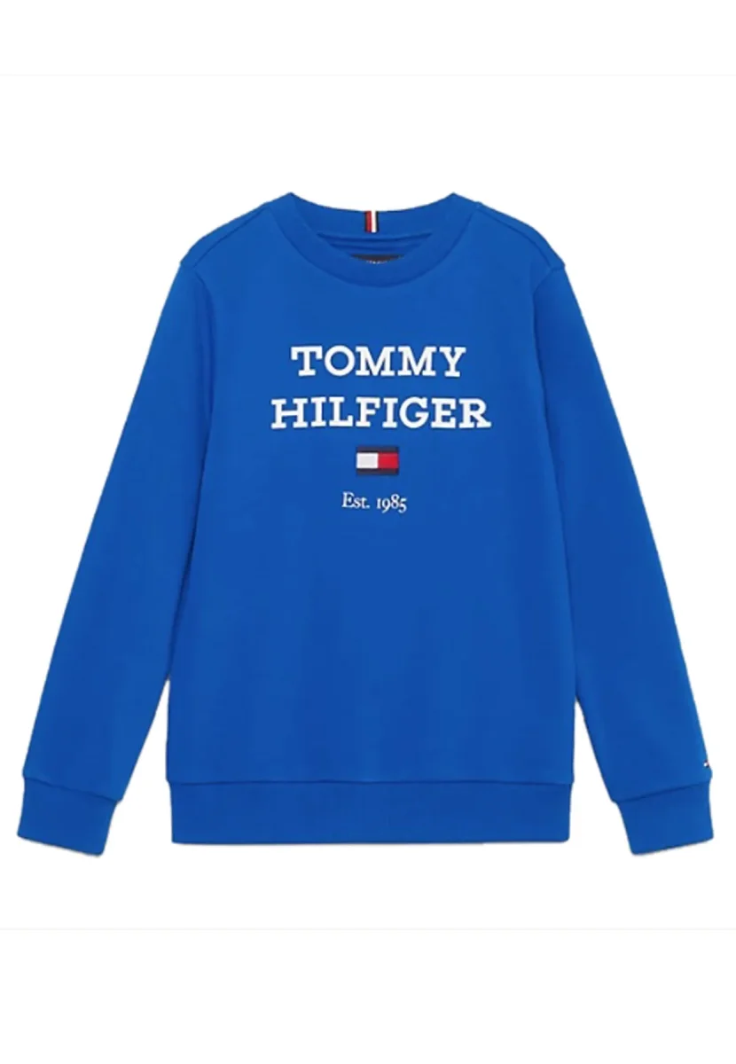 Tommy Hilfiger felpa blu bambino in cotone