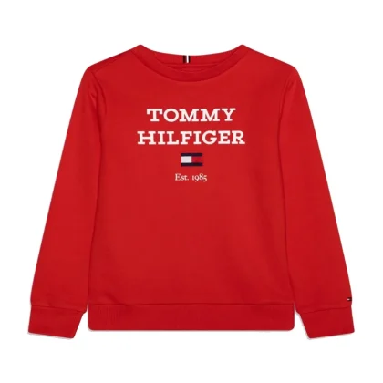 Tommy Hilfiger felpa rossa bambino in cotone