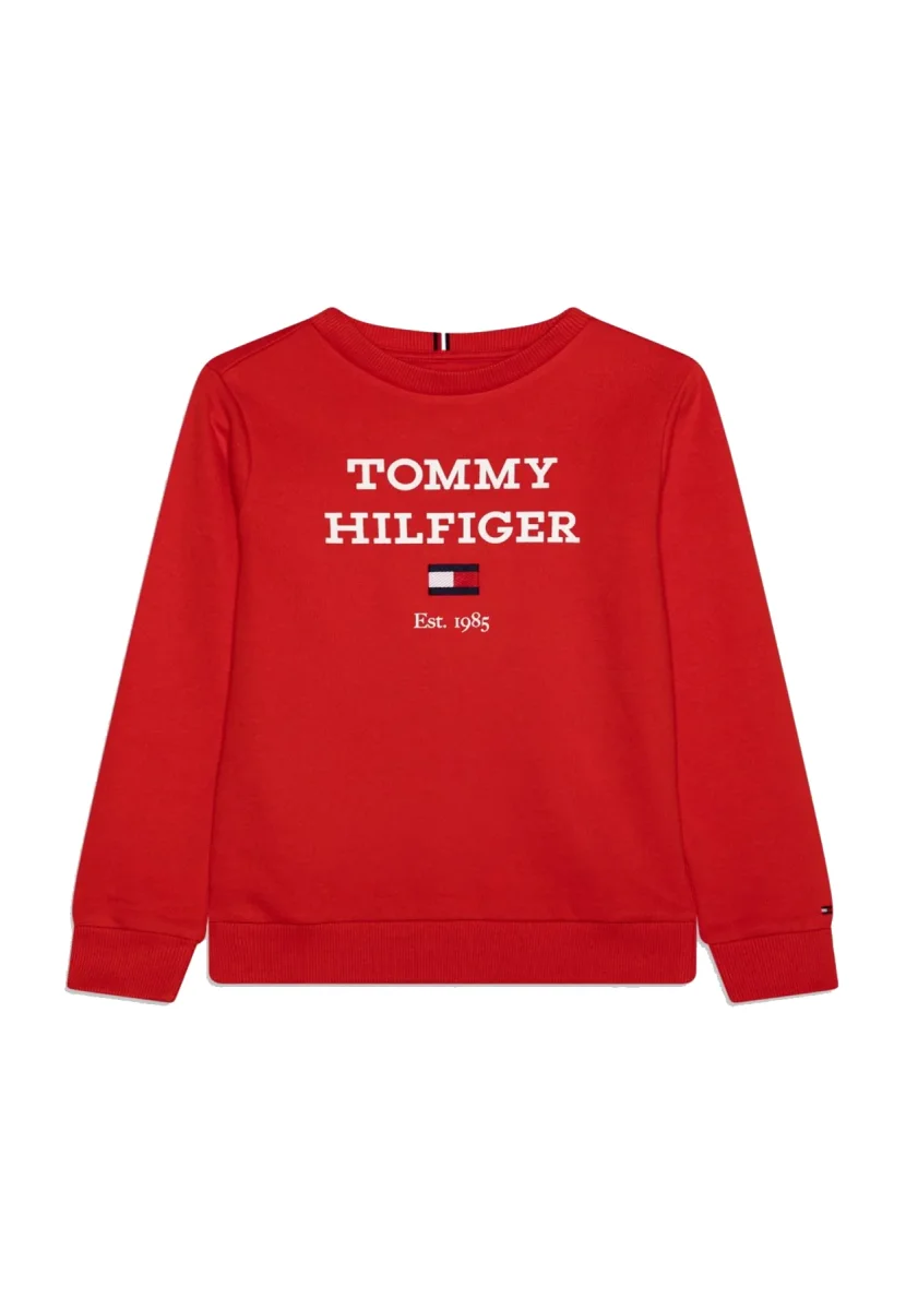 Tommy Hilfiger felpa rossa bambino in cotone - immagine 2