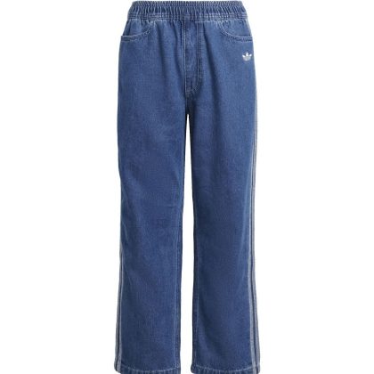 Pantalone sportivo bambino Adidas blu in denim di cotone