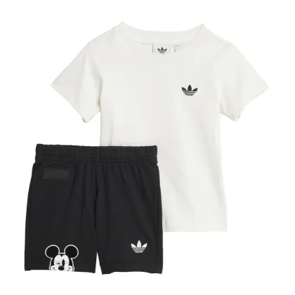 Adidas completo bianco/nero bambino in cotone