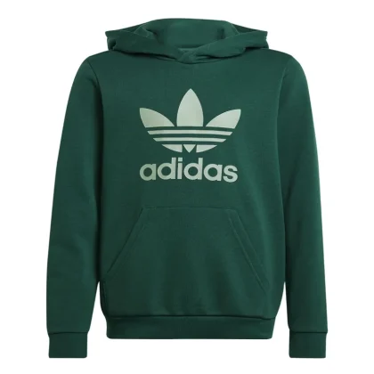 Adidas felpa verde bambino in cotone