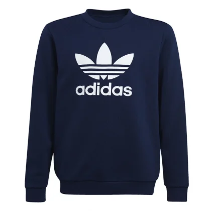 Adidas felpa blu bambino in cotone