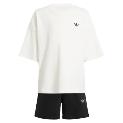 Adidas completo bianco/nero bambino in cotone
