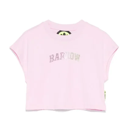 Barrow t-shirt rosa bambina in jersey di cotone
