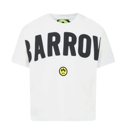 Barrow t-shirt bianca bambino in jersey di cotone