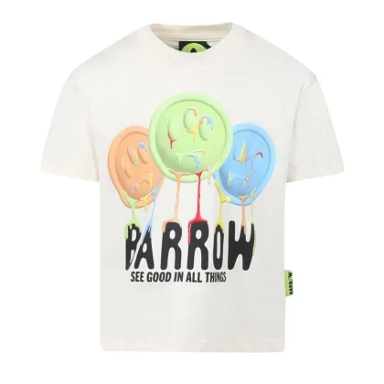Barrow t-shirt beige bambino in jersey di cotone