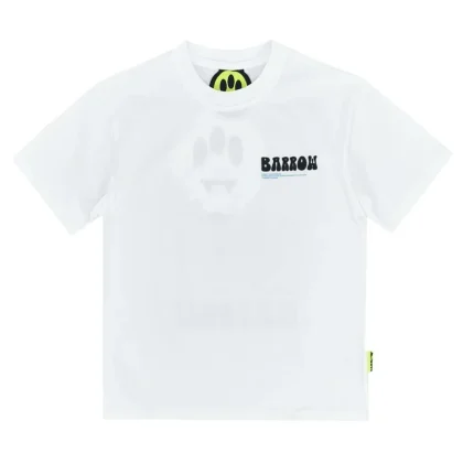 Barrow t-shirt bianca bambino in jersey di cotone