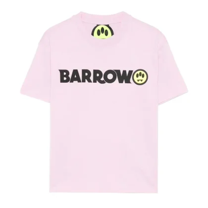 Barrow t-shirt rosa bambino in jersey di cotone