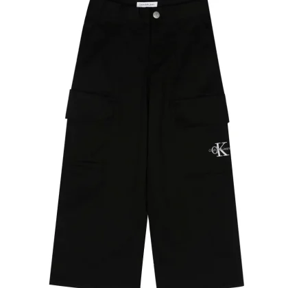 Calvin Klein Jeans pantalone nero bambina in cotone