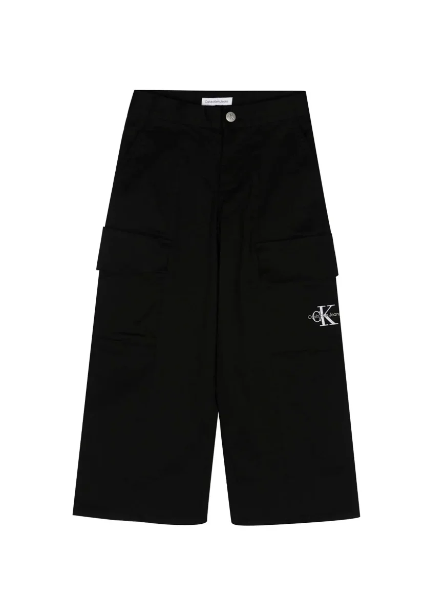 Calvin Klein Jeans pantalone nero bambina in cotone