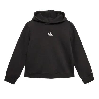 Calvin Klein Jeans felpa nera bambina in cotone