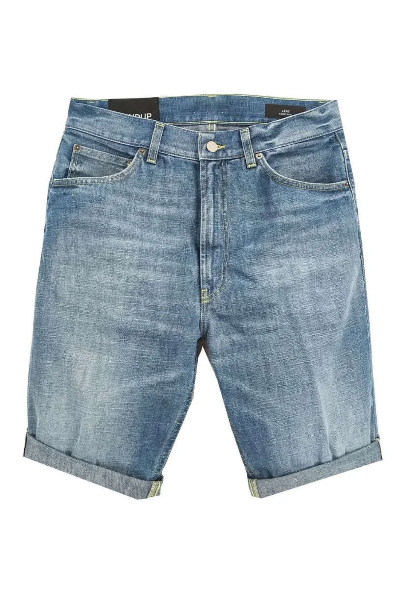 Dondup bermuda azzurro medio uomo in denim - immagine 2