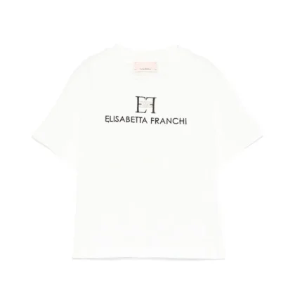Elisabetta Franchi La Mia Bambina t-shirt bianca neonata in cotone