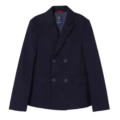 Fay abito blu bambino in misto lino