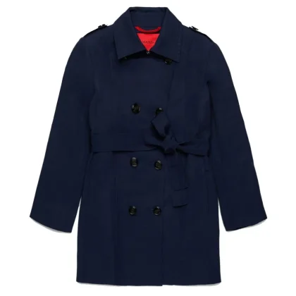 Max&Co trench blu bambina in cotone tecnico