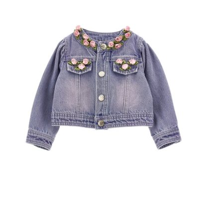 Monnalisa giubbino blu neonata in denim