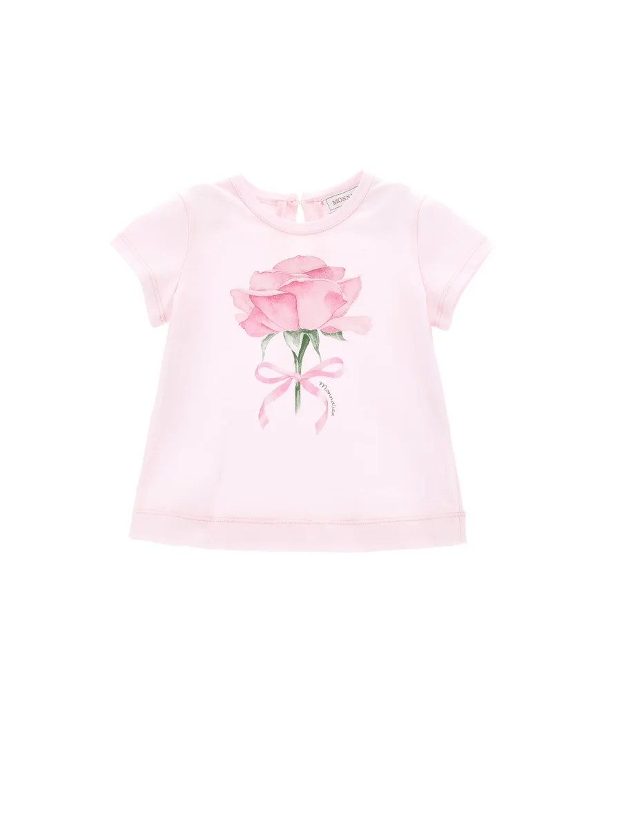 Monnalisa t-shirt rosa neonata in cotone - immagine 2