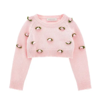 Monnalisa maglia rosa neonata in cotone