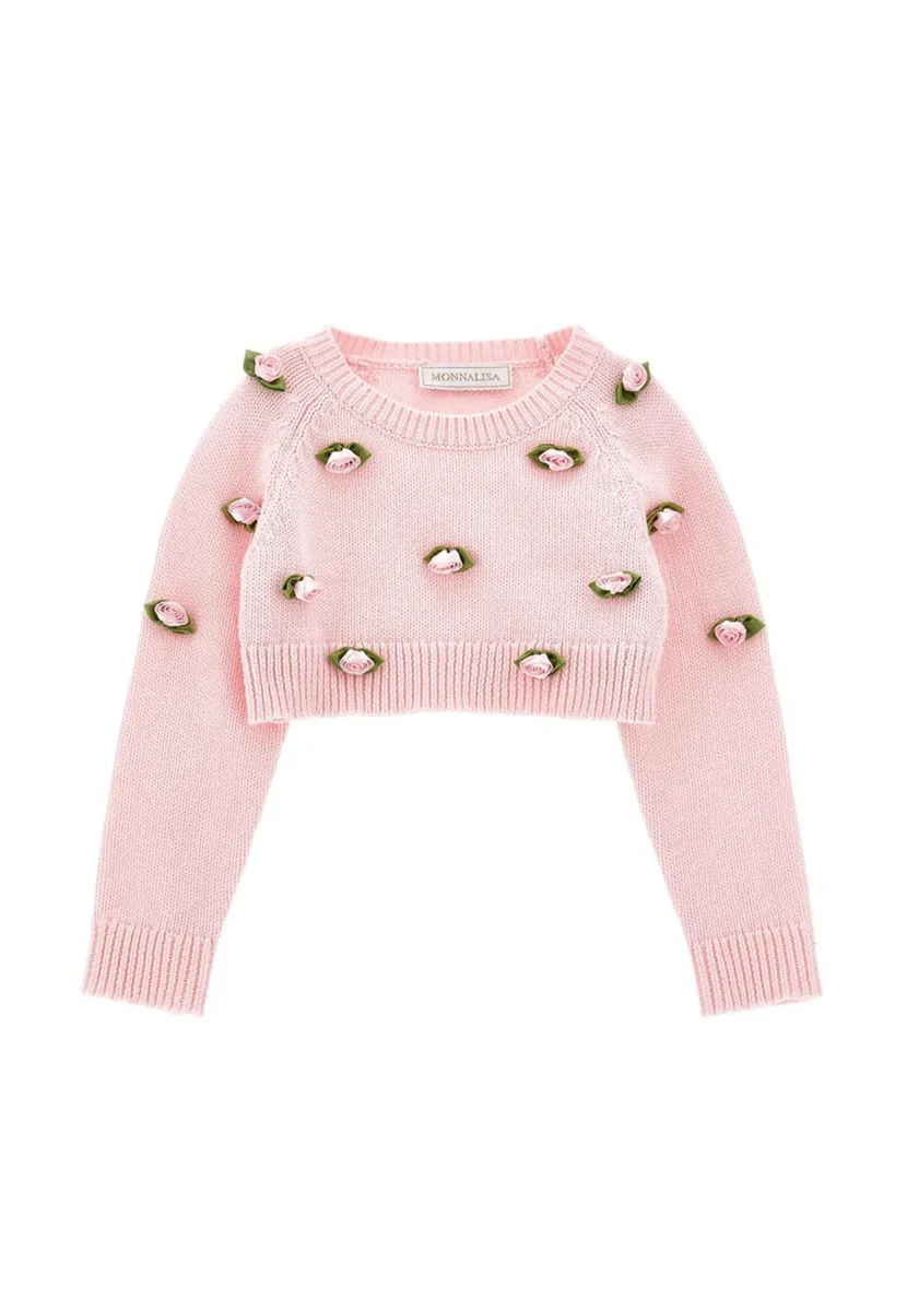 Monnalisa maglia rosa neonata in cotone