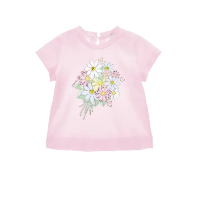 Monnalisa t-shirt rosa neonata in cotone
