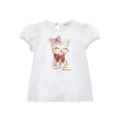 Monnalisa t-shirt bianca neonata in cotone