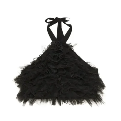 Patrizia Pepe top nero bambina in tulle