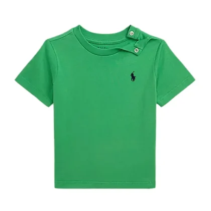 Ralph Lauren t-shirt verde neonato in cotone
