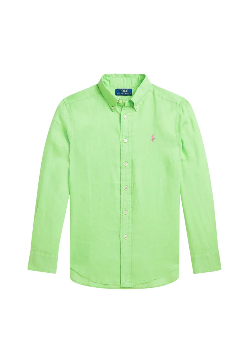 Ralph Lauren camicia verde bambino in lino - immagine 2