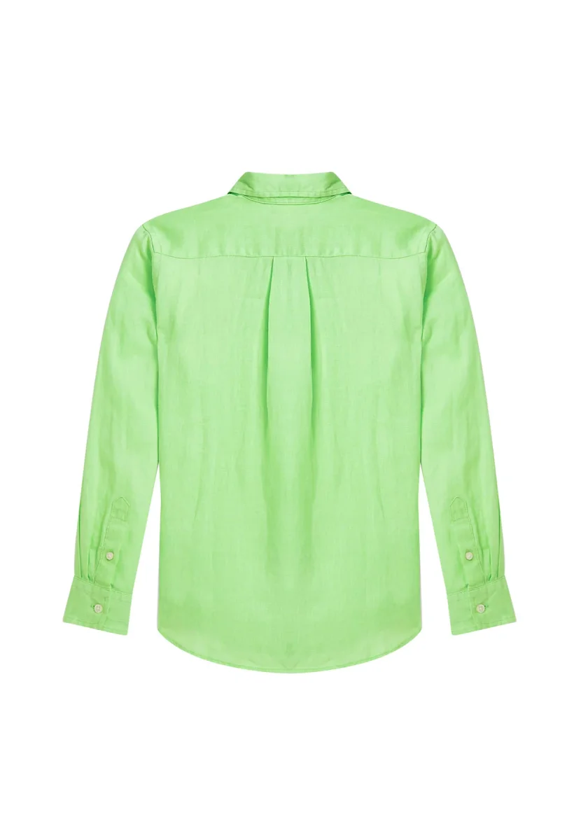 Ralph Lauren camicia verde bambino in lino - immagine 3