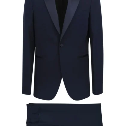 Simbols abito smoking blu uomo in misto viscosa