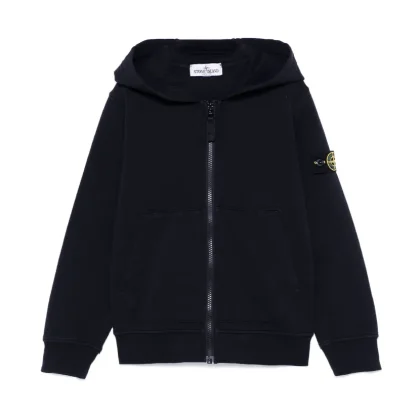 Stone Island felpa blu navy bambino in cotone
